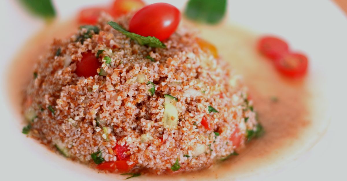 Mediterranean Chickpea and Bulgur Bowl with Tahini Dressing