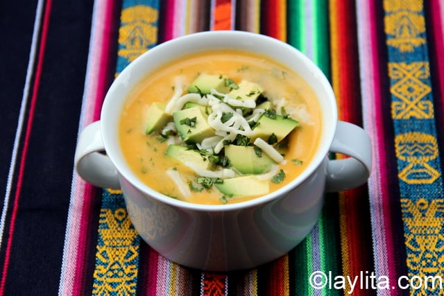 Locro de papa (Ecuadorian potato and cheese soup)