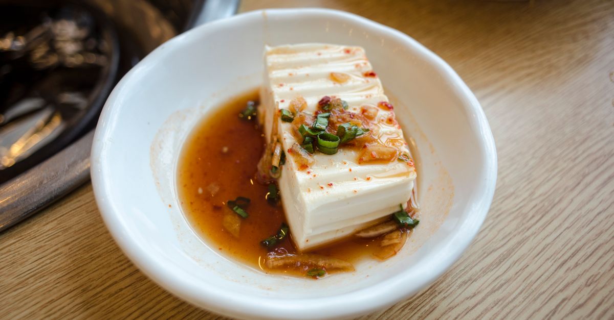 Asian Silken Tofu & Noodle Broth with Ginger & Soy