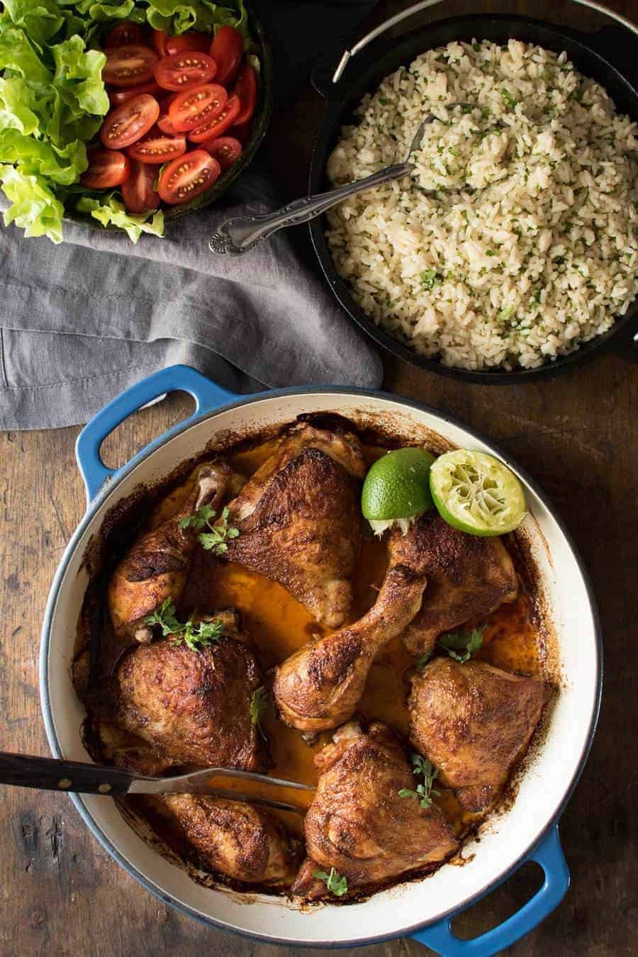 Peruvian Chicken with Garlic Butter Rice