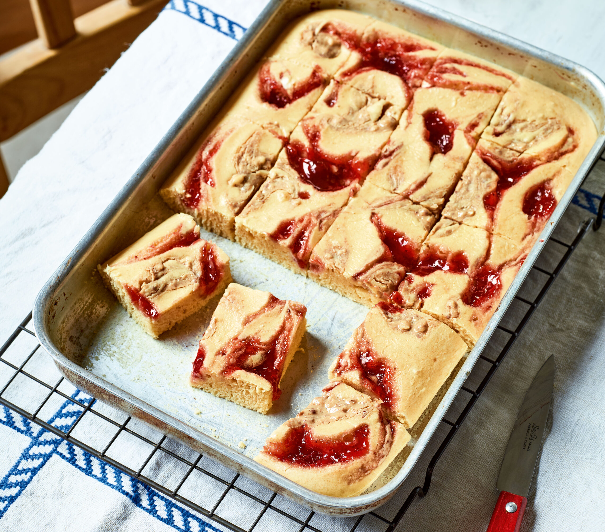Nadiya Hussain Peanut Butter and Jelly Traybake