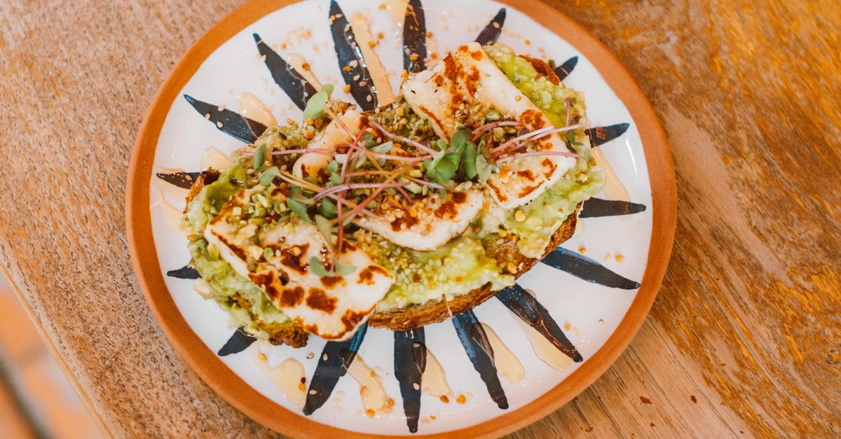 Warm Halloumi & Charred Broccoli Salad with Tahini Dressing