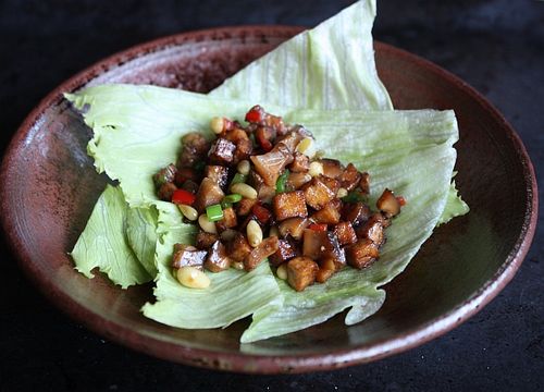 Chicken, Tofu and Shiitake Lettuce Cups