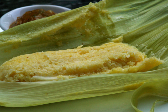 Humitas or steamed fresh corn cakes (My mom's recipe)