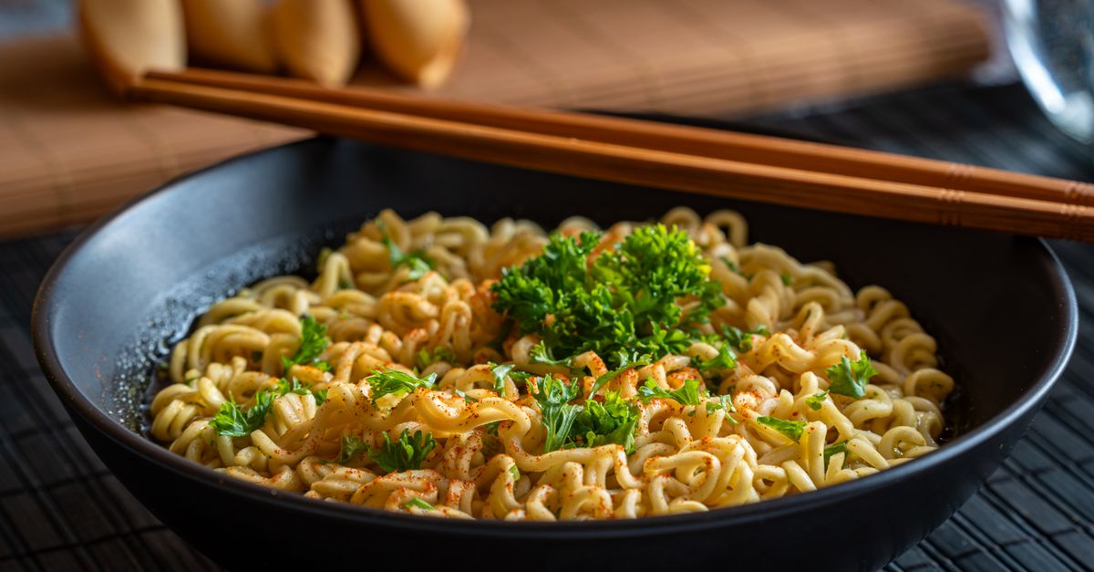 Asian Ginger Chicken Noodle Bowl with Crispy Shallots