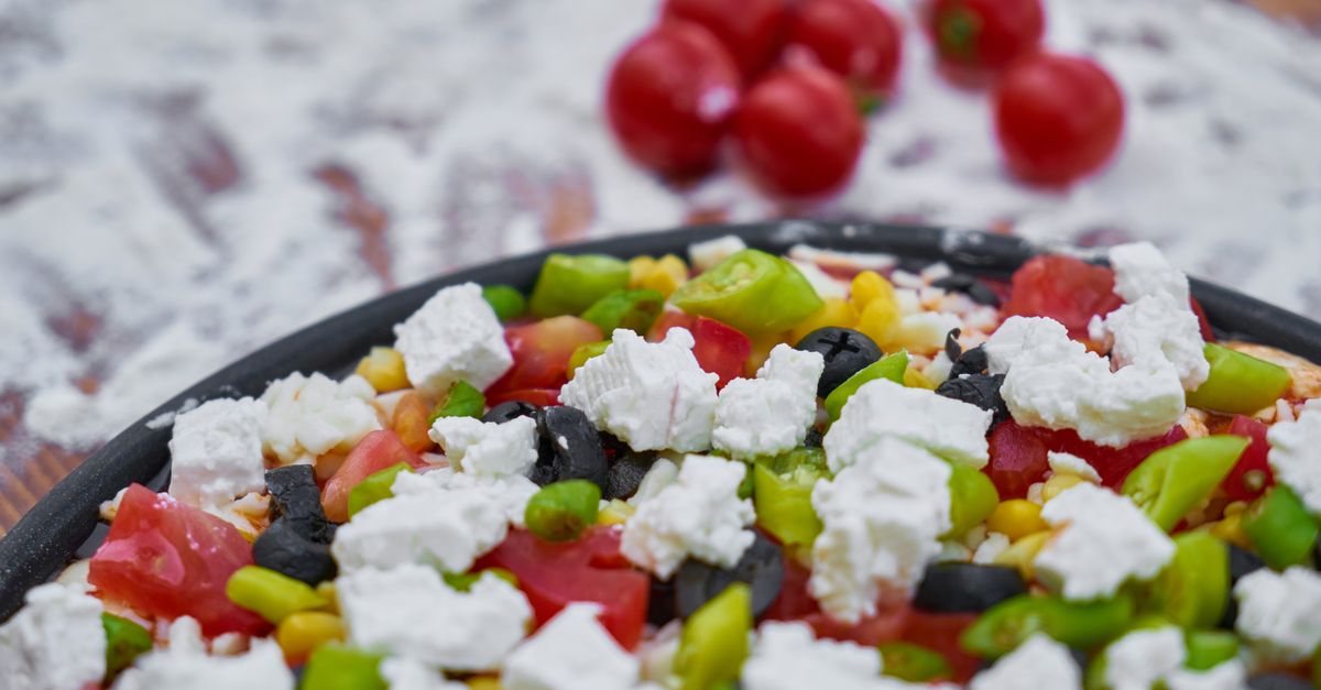 Baked Feta with Roasted Tomatoes, Chickpeas and Garlic Bread