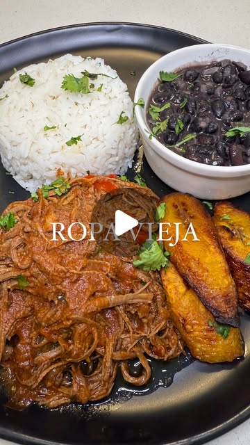 Authentic Cuban Ropa Vieja with Sweet Plantains (Maduros)