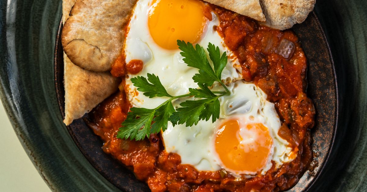 Green Shakshuka with Herbed Focaccia