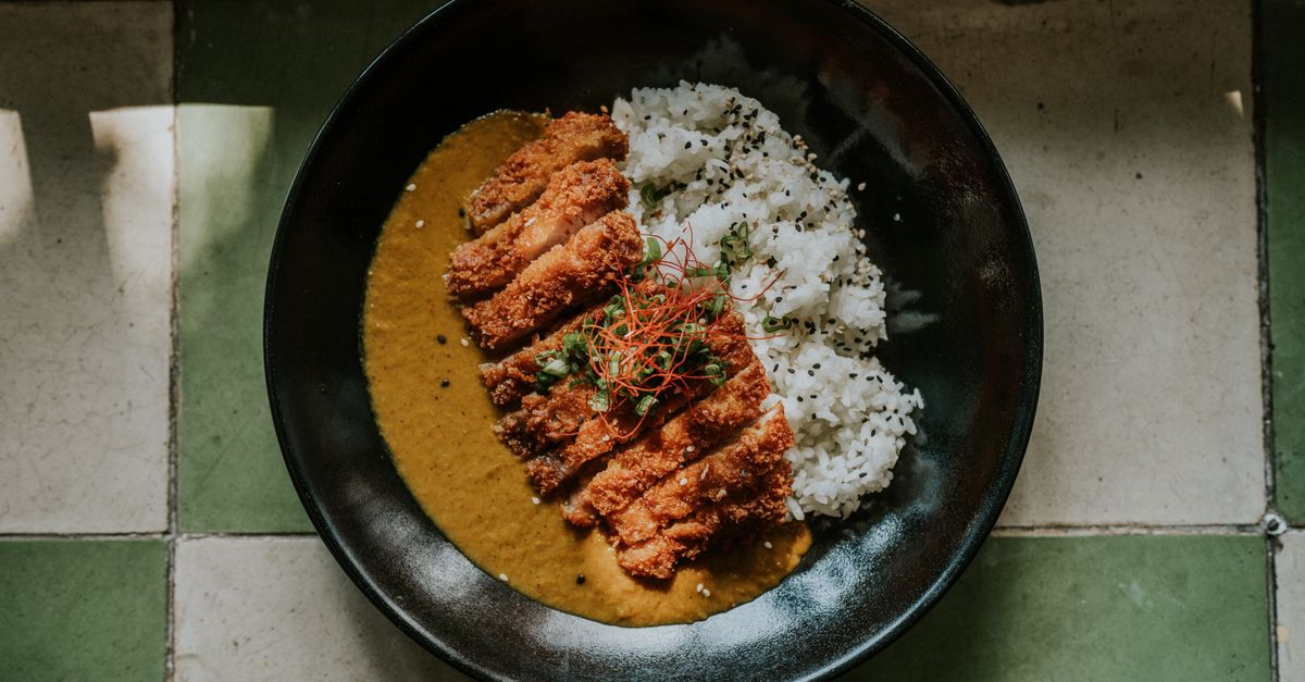 Japanese Vegetable Katsu Curry with Pickled Vegetables
