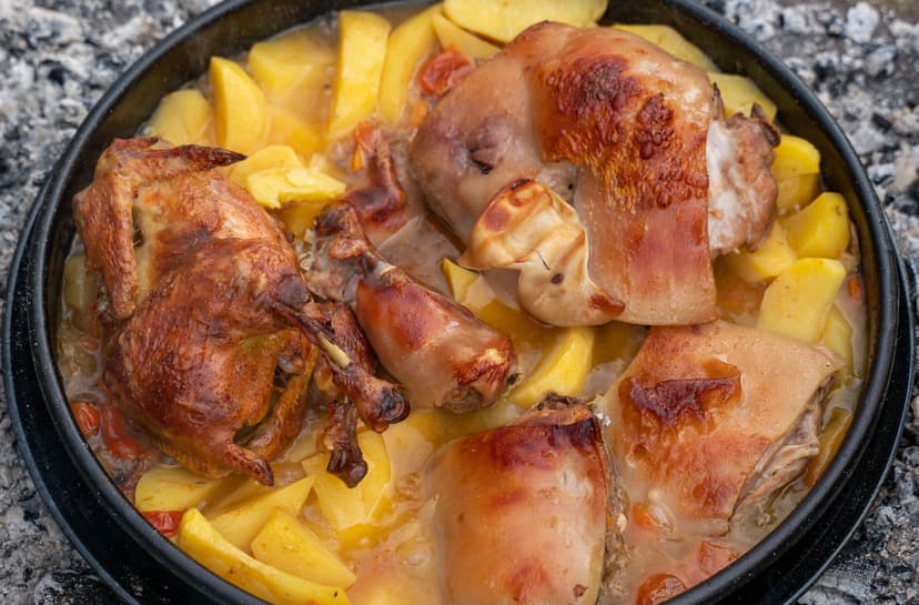 Lemon and Thyme Roast Chicken with Potatoes and Green Beans