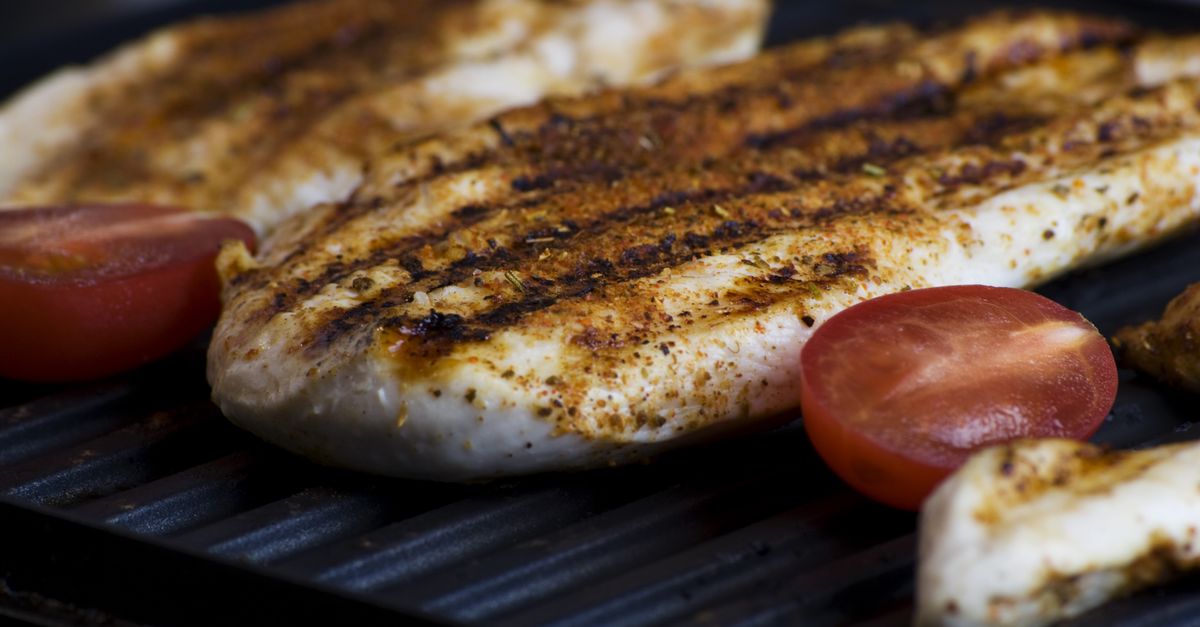 Grilled Swordfish with Charred Tomato, Caper & Herb Salad