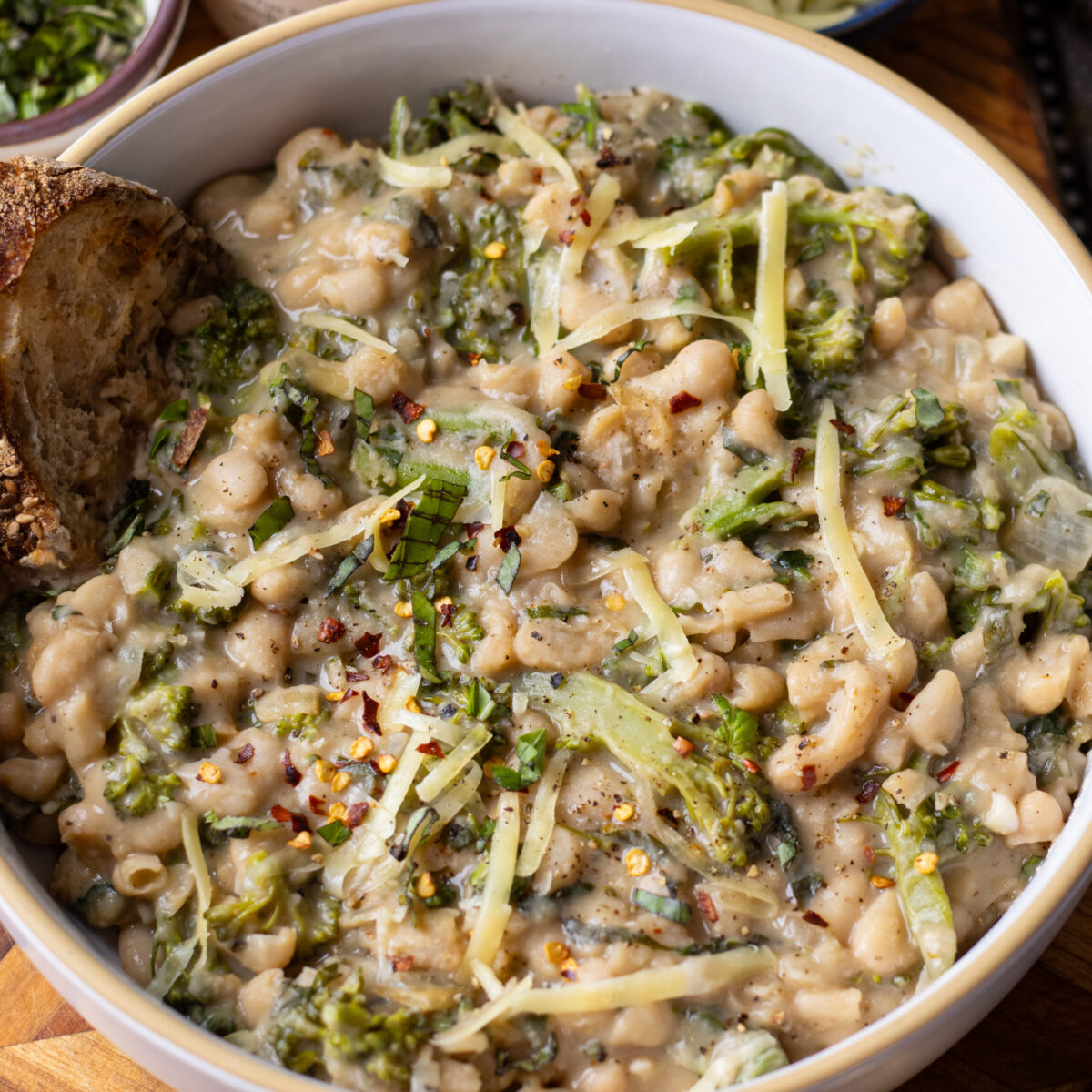 High Protein Broccoli Cheddar Beans