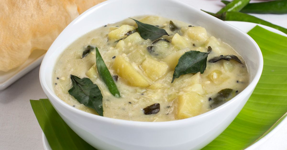 Keralan Coconut Vegetable Curry with Appam-Style Pancakes