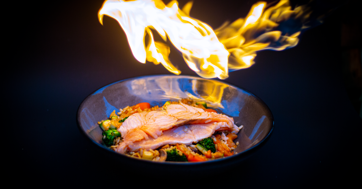 Asian Salmon and Rice Noodle Salad