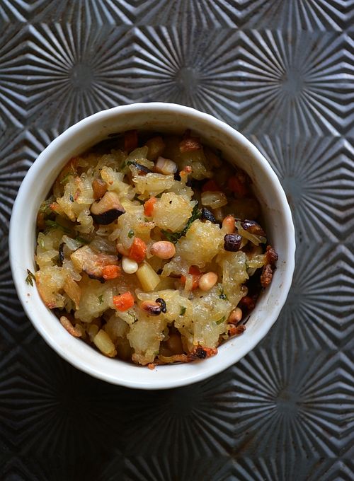 Sticky Rice, Shiitake, and Pine Nut Dressing