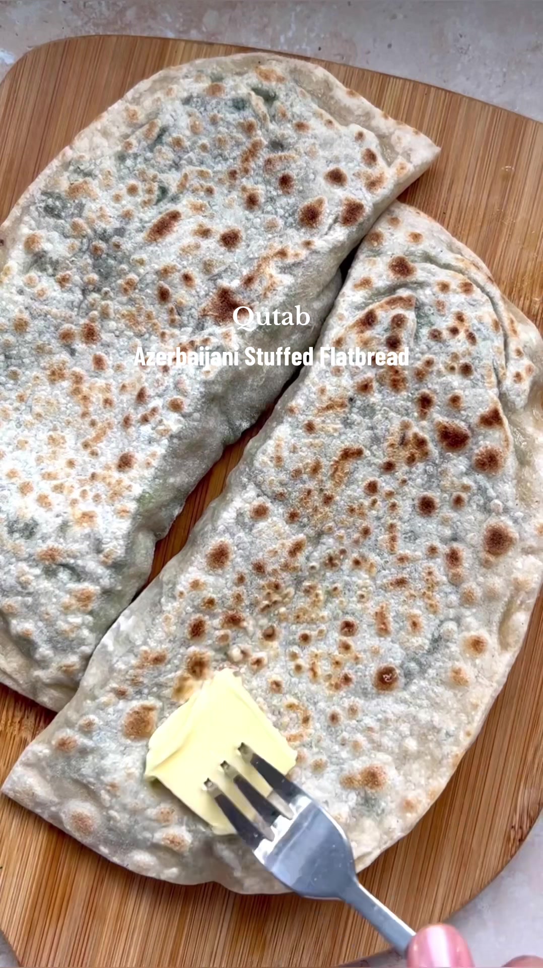 Azerbaijani Herb Qutab (Stuffed Flatbread with Sumac)