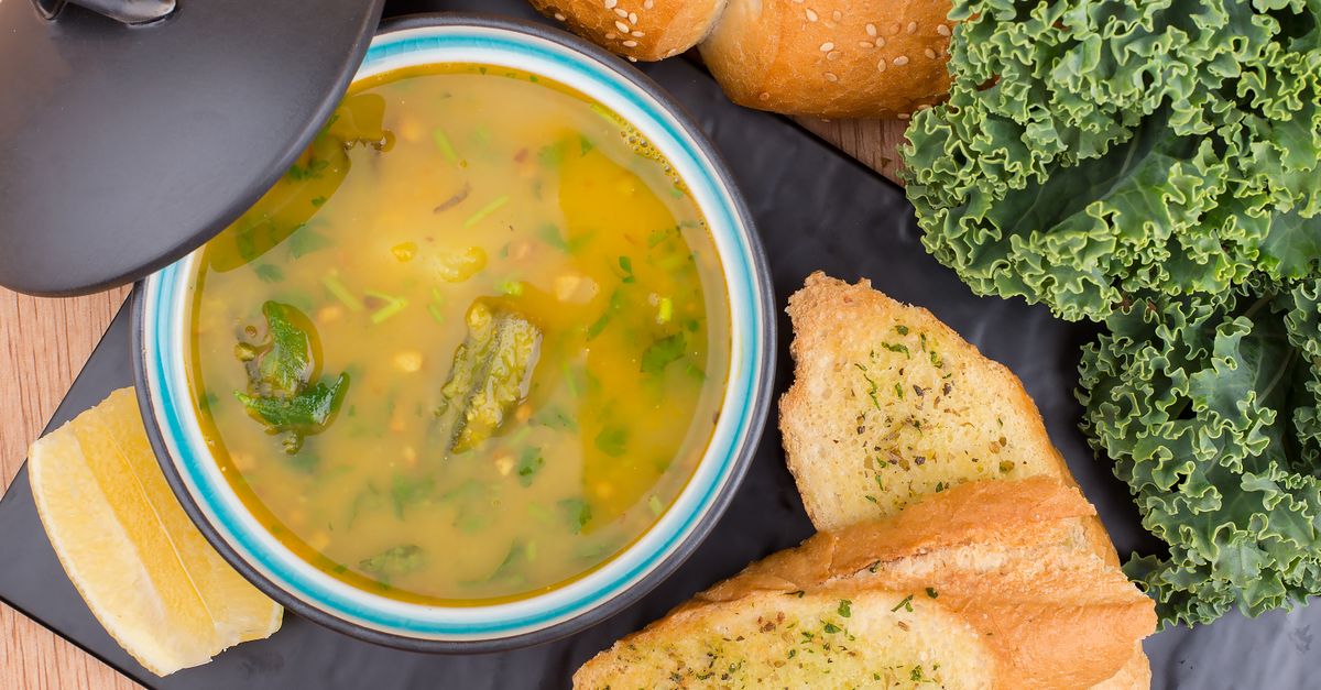 Tuscan White Bean & Kale Soup with Lemon-Pepper Breadcrumbs
