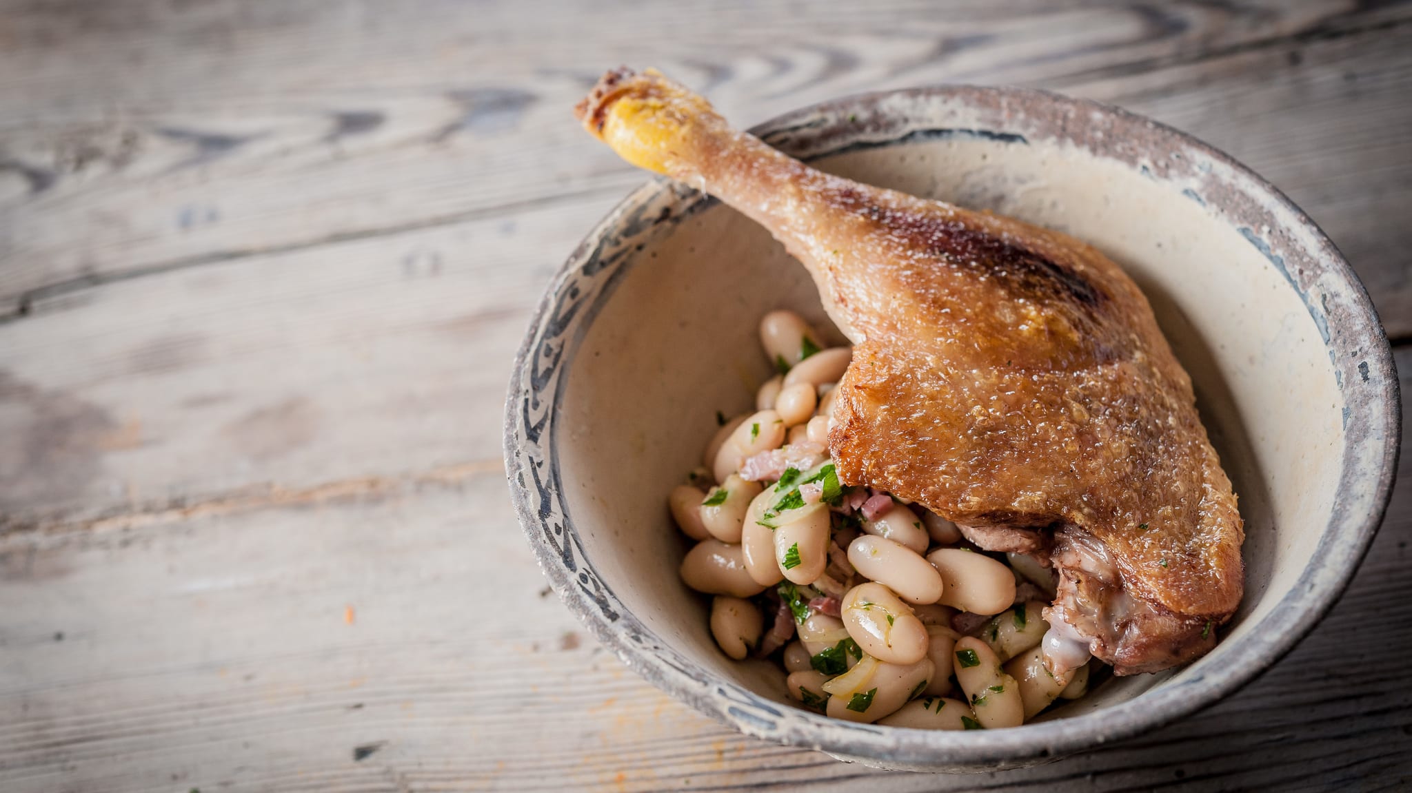 Confit duck leg cassoulet